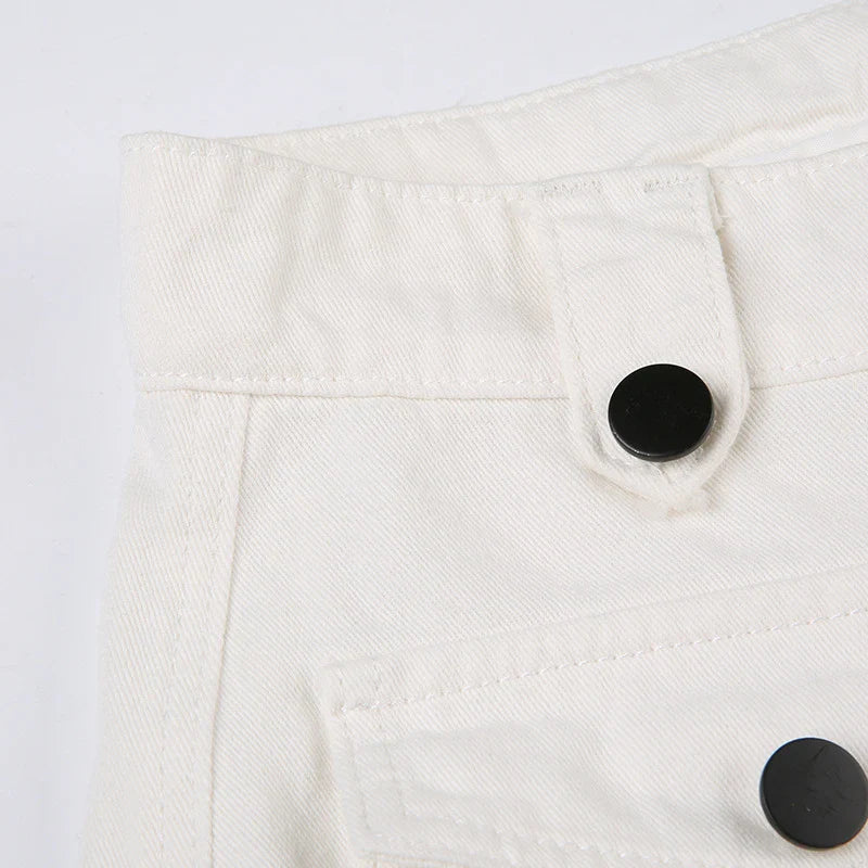 Durable multi-pocket straight leg jeans in white color, designed for the active Kiwi lifestyle