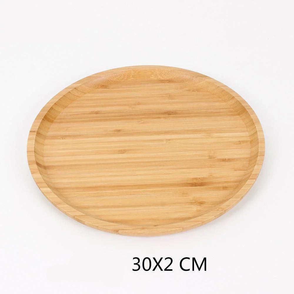 Bamboo serving tray with a sleek, minimalist design for serving food, drinks, or as a decorative piece in a modern kitchen