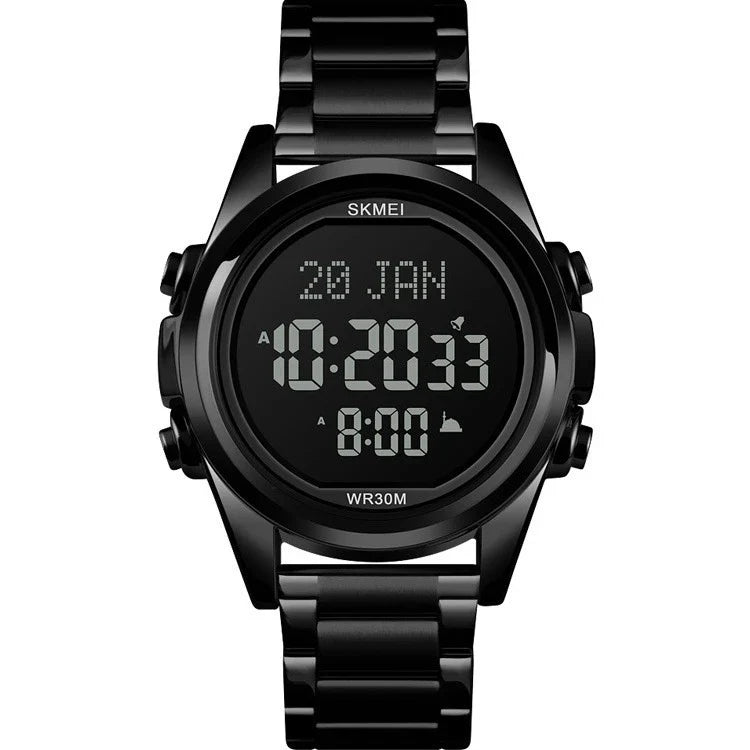 Premium men's electronic watch with Arab steel casing and stylish gold, rose gold, or black finish