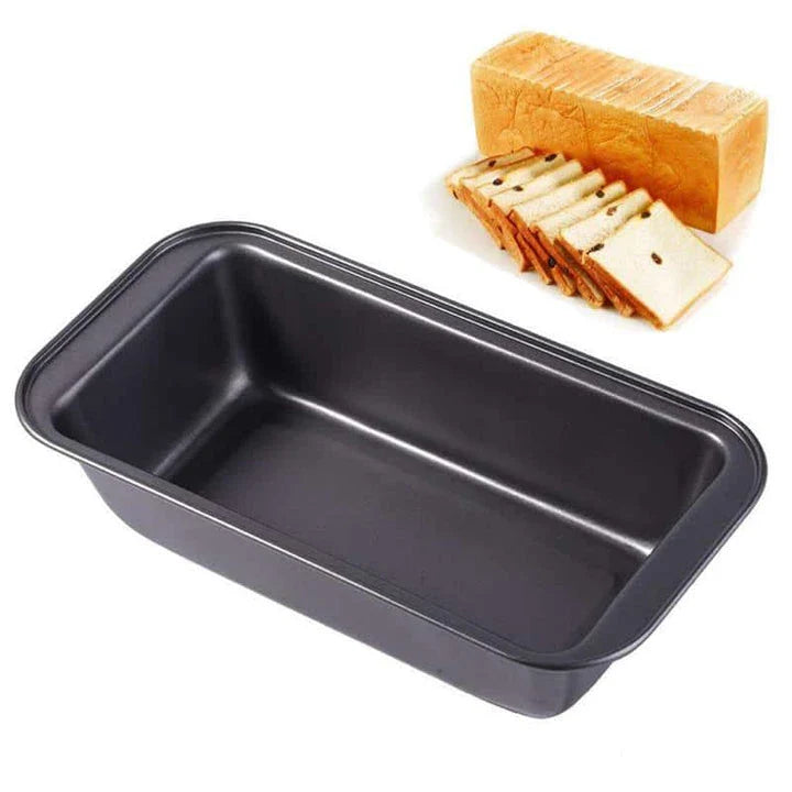 Trendha Rectangular Loaf Pan in black color, featuring a non-stick surface and durable tinplate construction for reliable baking in Kiwi kitchens.