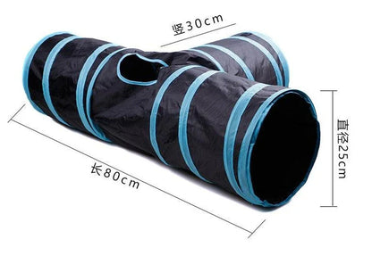 Premium foldable cat tunnel toy made with durable polyester for indoor play and relaxation