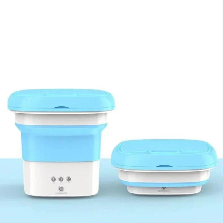 Compact and portable mini automatic washing machine with a sleek, space-saving design, perfect for small living spaces in New Zealand.