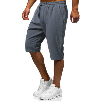 Men's casual cotton and linen cropped pants in various colors, perfect for the Kiwi lifestyle