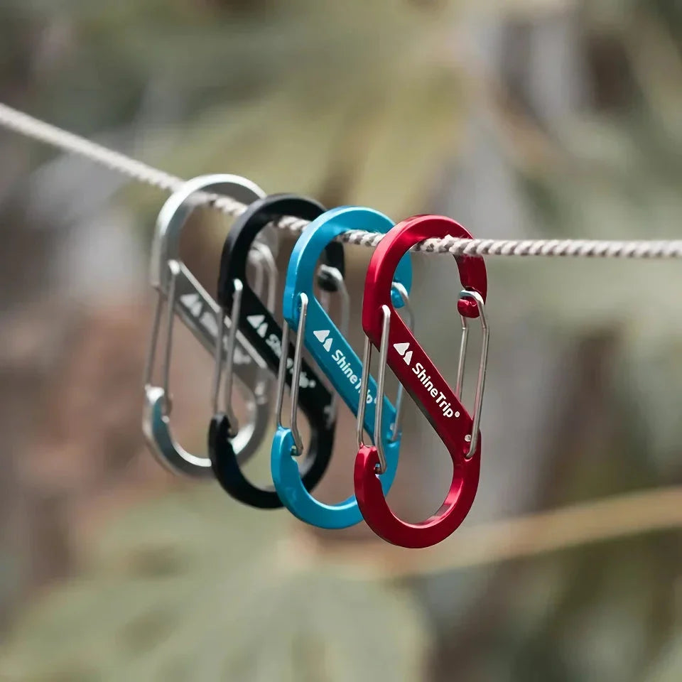 Sturdy and Secure S-Type Carabiner in various colors, a multi-purpose mini keychain hook with anti-theft features for Kiwi adventurers and everyday users