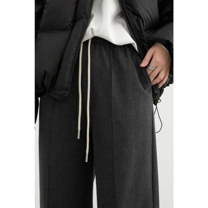 Premium high-waist striped wide leg pants for women, featuring a flattering silhouette and soft, stretchy fabric blend.