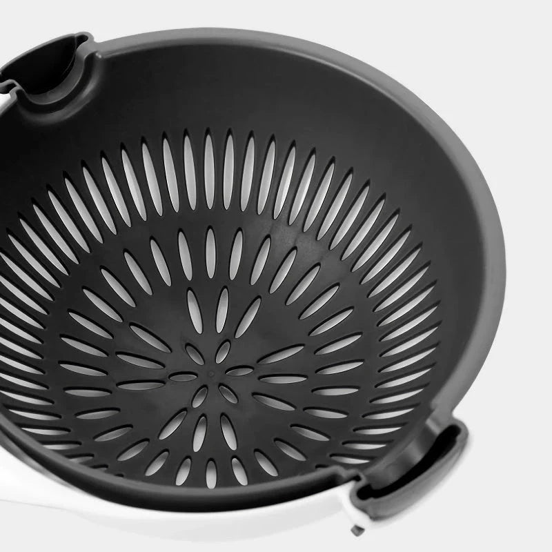 Versatile 2-in-1 Vegetable Slicer and Fruit Strainer - a compact and efficient kitchen tool that combines multiple functions into one