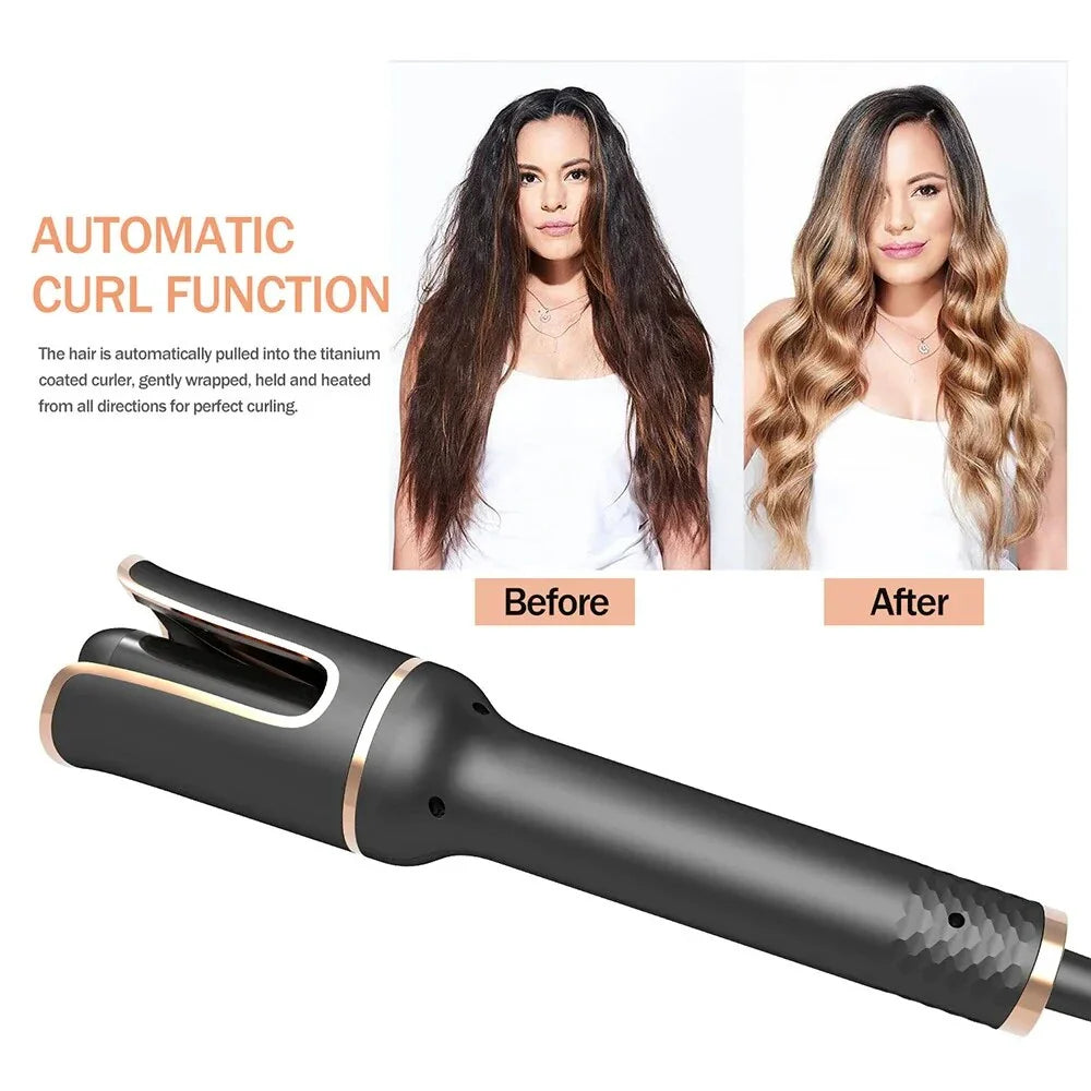 Professional Automatic Hair Curler with tourmaline ceramic technology, adjustable temperature settings, and rotating air curler for effortless salon-quality curls.