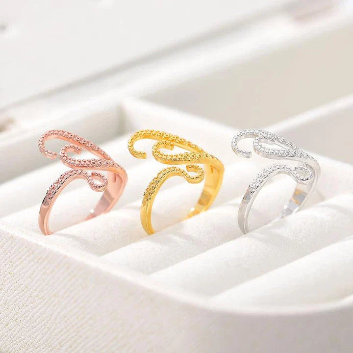 Adjustable octopus tentacle wrap ring in gold, a unique and versatile accessory for Kiwis