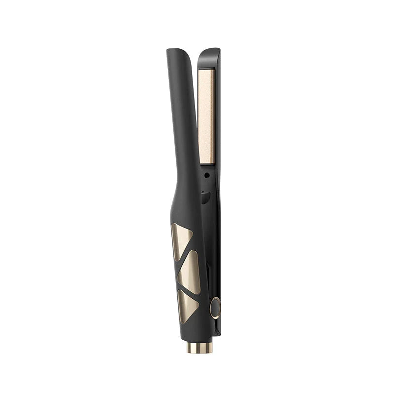 Compact, travel-friendly hair straightener and curling iron with ceramic coating for smooth, healthy styling