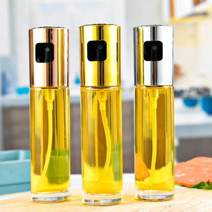 Trendha 100ML Olive Oil Sprayer in Gold Colour - Durable Glass, Even Oil Mist, Versatile Design for Healthy Kiwi Cooking