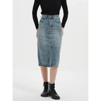 High Waist Denim Pencil Skirt - Flattering, Versatile, and Crafted for the Kiwi Woman