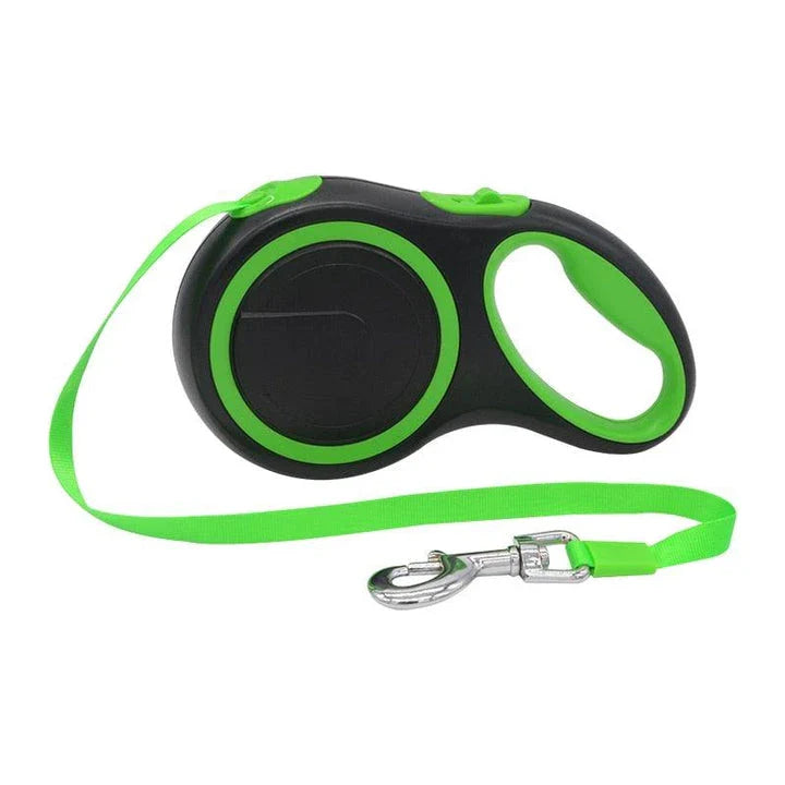 Rugged retractable dog leash with reflective strips and ergonomic handle, suitable for Kiwi pups up to 20 kg