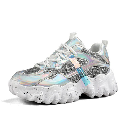 Stylish platform sneakers with sequins in various colours, designed for comfortable everyday wear in New Zealand