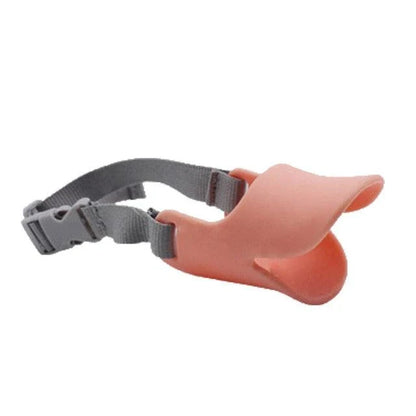 Silicone muzzle in a duck-inspired design for small dog breeds, featuring superior ventilation and a snug, adjustable fit.