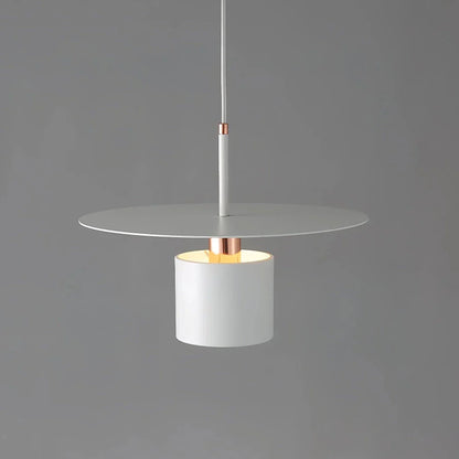 A modern, minimalist pendant light with a sleek, painted metal design, perfect for enhancing the ambiance of cafes, bedrooms, and other contemporary interior spaces.