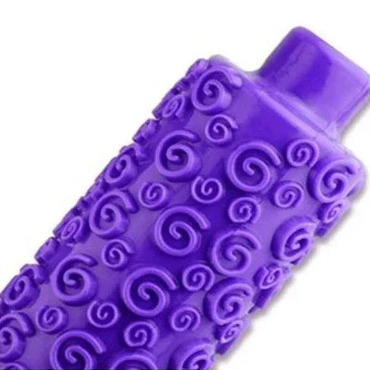 Eco-Friendly Purple Patterned Rolling Pin - Sustainable and Stylish Kitchen Baking Accessory for Kiwi Bakers