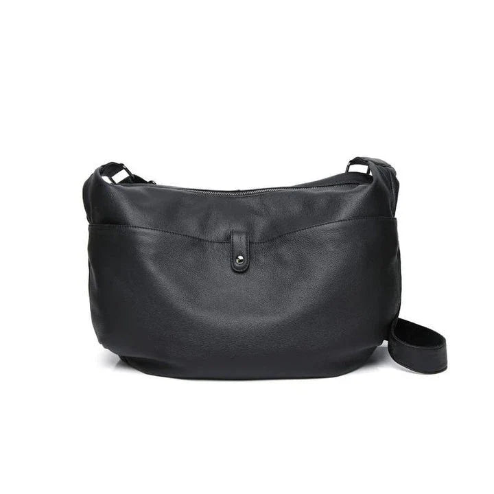 Premium genuine leather crossbody hobo bag with unique stone pattern, ideal for everyday Kiwi style