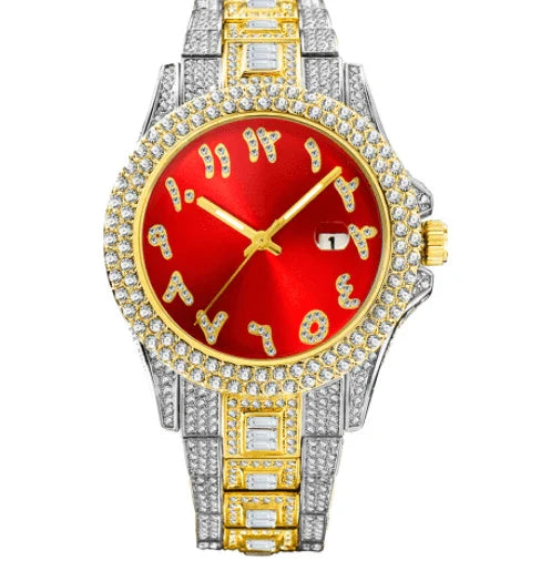 Elegant Kiwi-approved waterproof watch with diamond-encrusted dial and gold-plated strap
