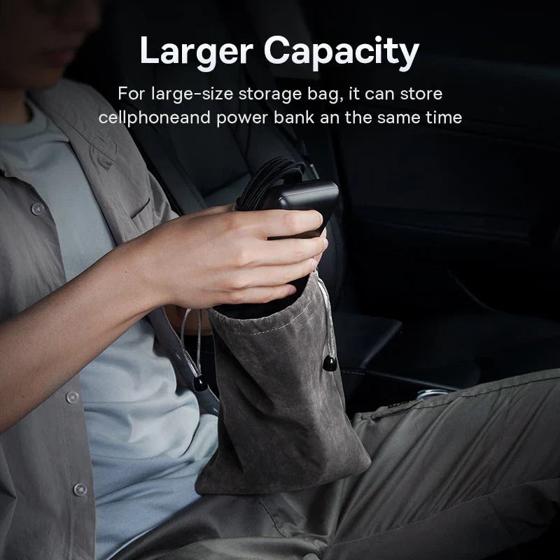 Portable Car Storage Bag for Kiwi drivers, organising phone, cables, and other car essentials