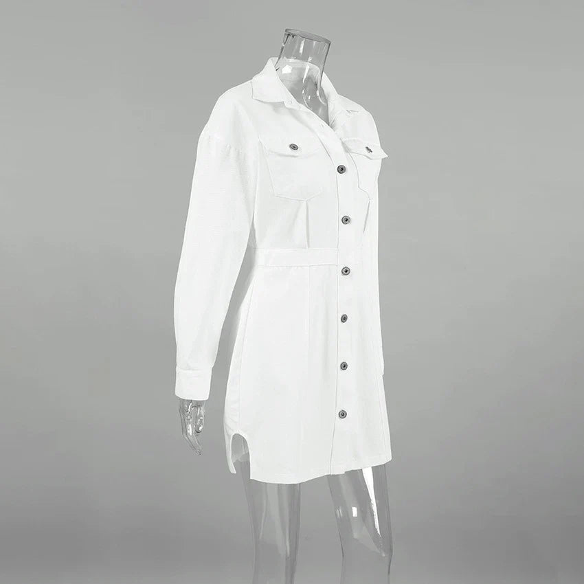 Stylish Commuter Dress in White - A sustainable and versatile wardrobe essential for the modern Kiwi woman