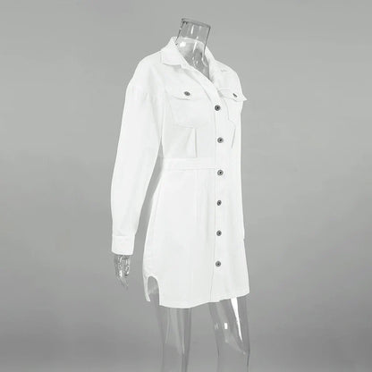 Stylish Commuter Dress in White - A sustainable and versatile wardrobe essential for the modern Kiwi woman
