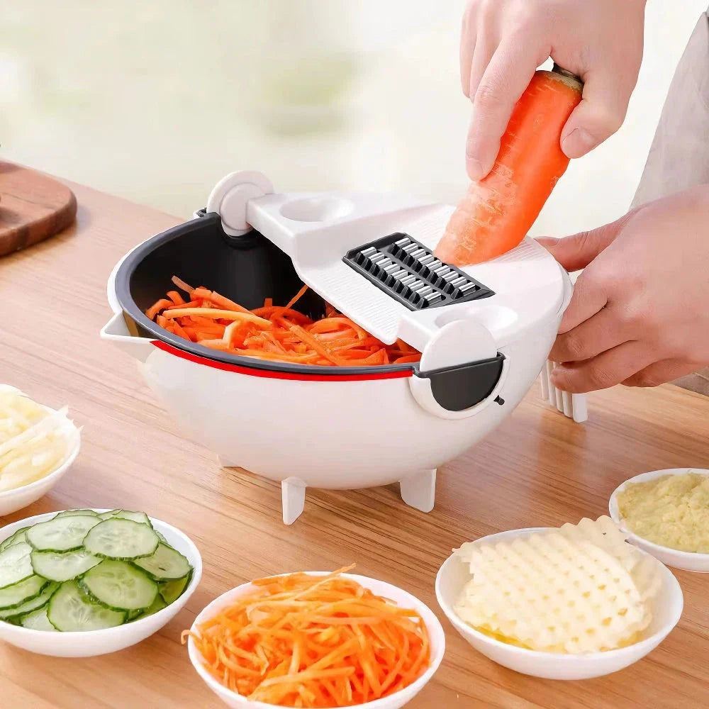 Versatile 2-in-1 Vegetable Slicer and Fruit Strainer - a compact and efficient kitchen tool that combines multiple functions into one