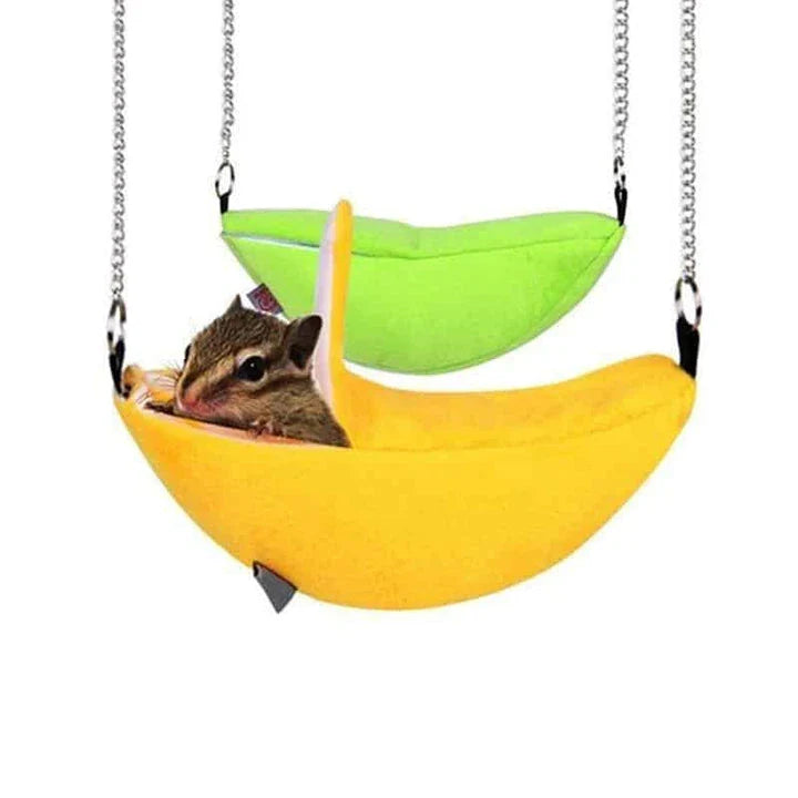 Trendha Banana Hammock - A cozy pet retreat crafted from soft New Zealand fleece in a unique Kiwiana design