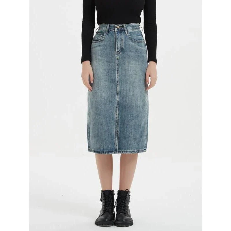 Shopfluxpro NZ Elegant Denim Pencil Skirt - The New Zealand Essential