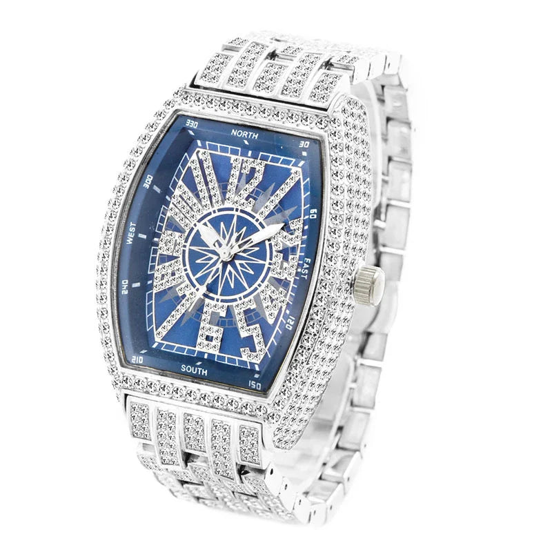 Stylish Kiwi Digital Watch with full diamond barrel design, waterproof up to 30 metres, and sleek, modern aesthetic