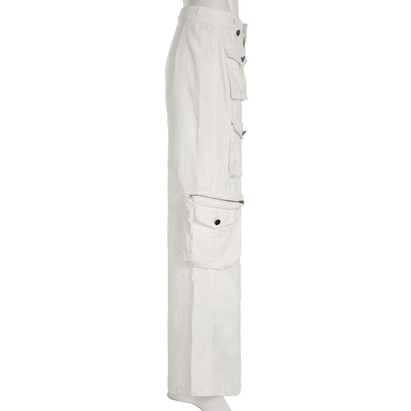 Durable multi-pocket straight leg jeans in white color, designed for the active Kiwi lifestyle