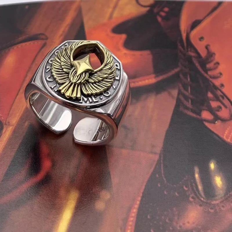 Shopfluxpro NZ Stylish Retro Silver Men's Ring - A Kiwi Classic