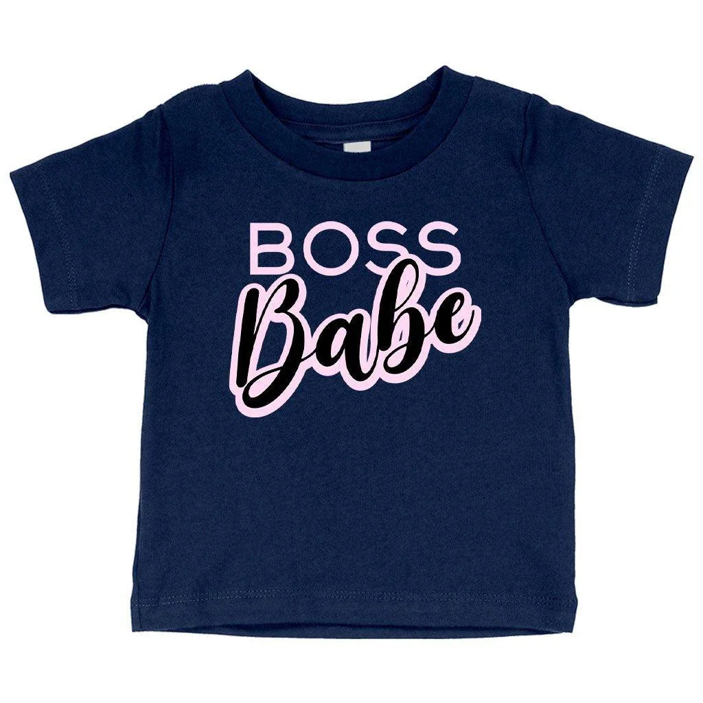 Comfy baby graphic t-shirt with 'Boss Babe' design, made from premium Airlume cotton