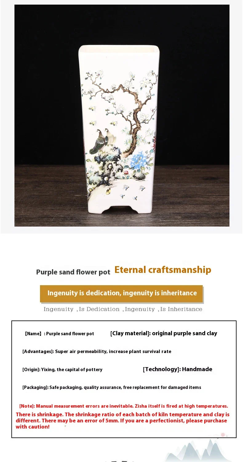 Stylish square ceramic planter in white, suitable for growing asparagus fern, orchids, and herbs on balconies or patios.