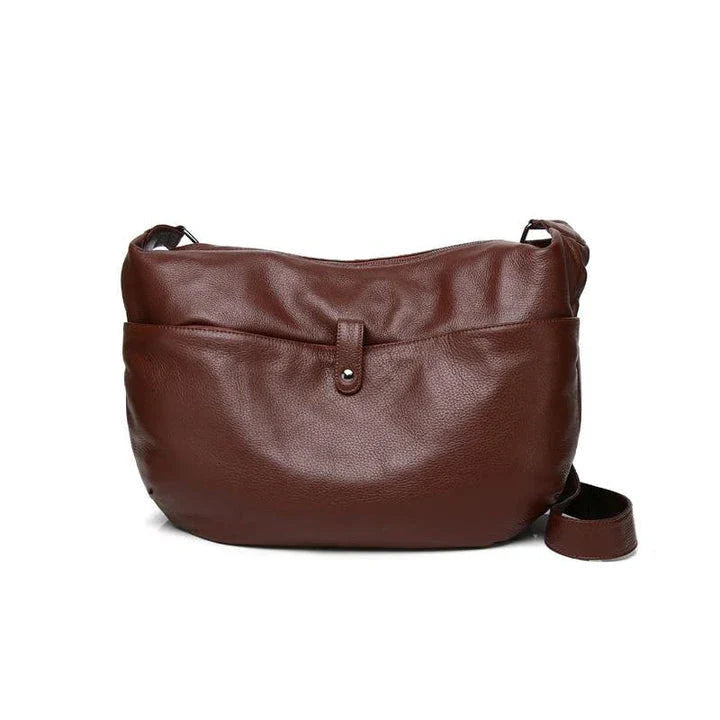 Premium genuine leather crossbody hobo bag with unique stone pattern, ideal for everyday Kiwi style