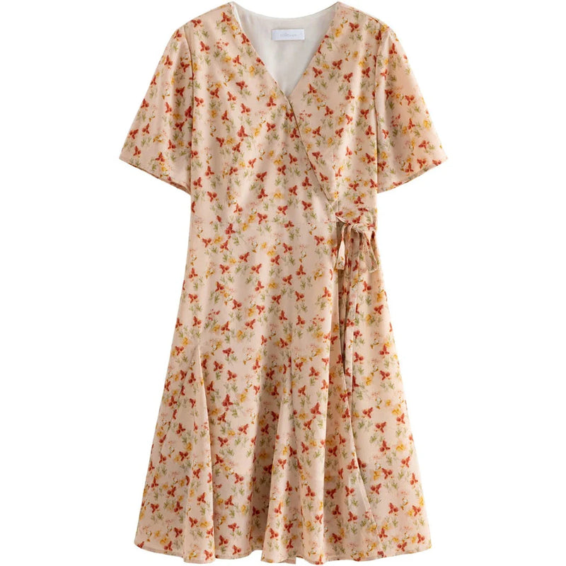 Shopfluxpro NZ Elegant French-Inspired Wrap Dress for Summer