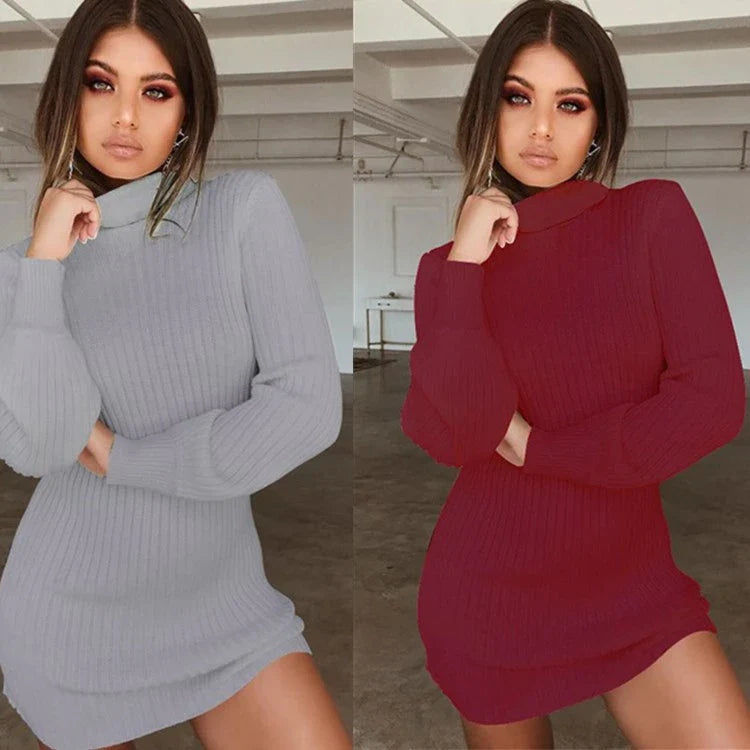 A stylish and comfortable long-sleeve ribbed casual dress in a variety of colours, perfect for the modern Kiwi lifestyle.