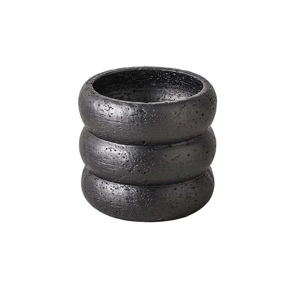 Stylish modern minimalist cement flower pots in two sizes, perfect for showcasing plants and greenery in a Kiwi home