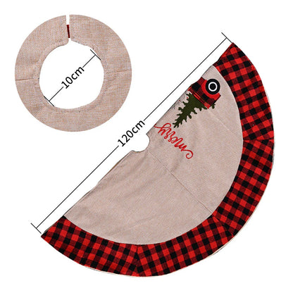 Premium 120cm linen Christmas tree skirt with elegant design, perfect for Kiwi holiday decor