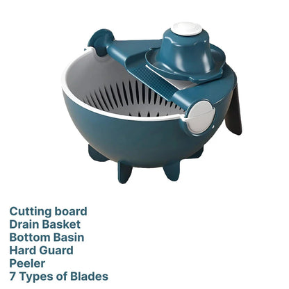 Versatile 2-in-1 Vegetable Slicer and Fruit Strainer - a compact and efficient kitchen tool that combines multiple functions into one