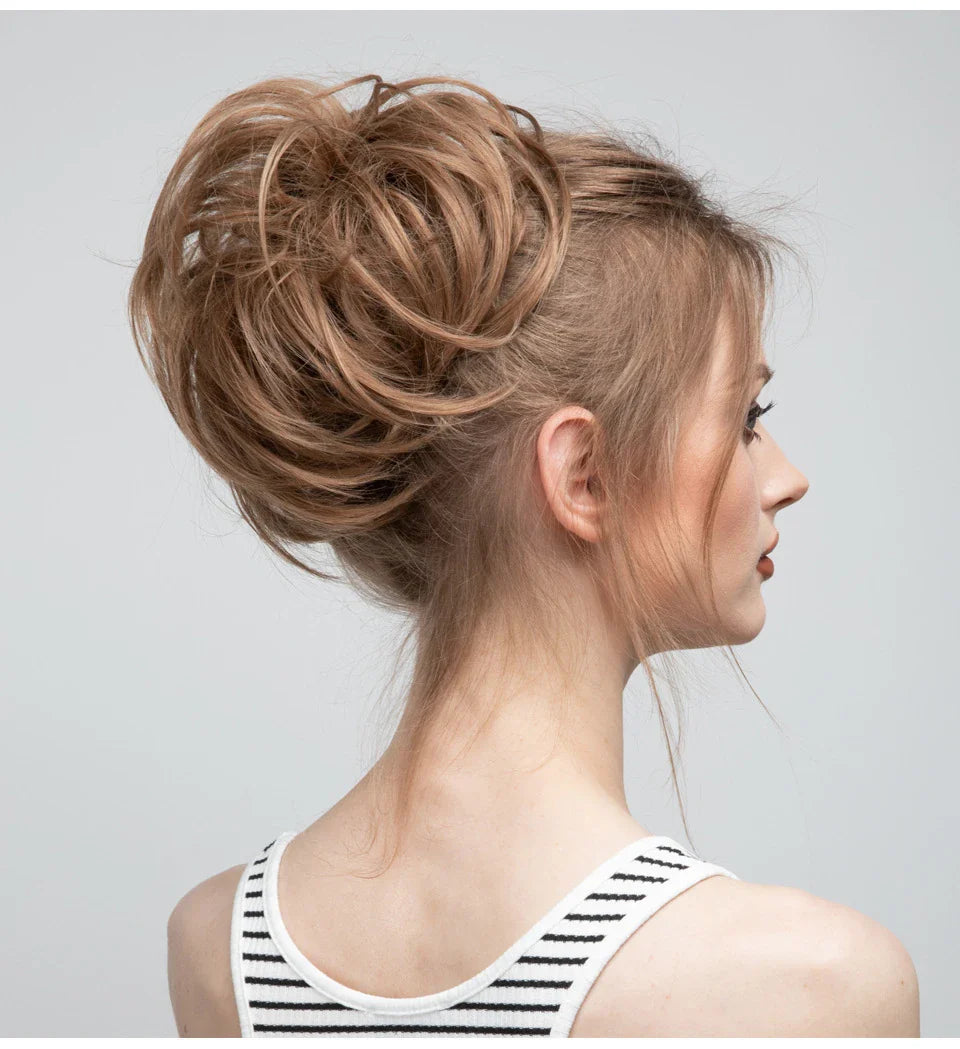 Fluffy and natural-looking hair bun made from premium domestic silk for easy, effortless updos