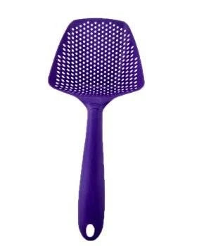 Eco-Friendly Nylon Colander Spoon in various colours, featuring a lightweight design and versatile 2-in-1 functionality for Kiwi kitchens.