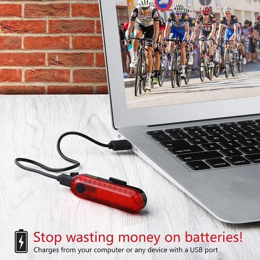 USB Rechargeable LED Bike Tail Light with Bright Red Glow for Cycling Safety in New Zealand