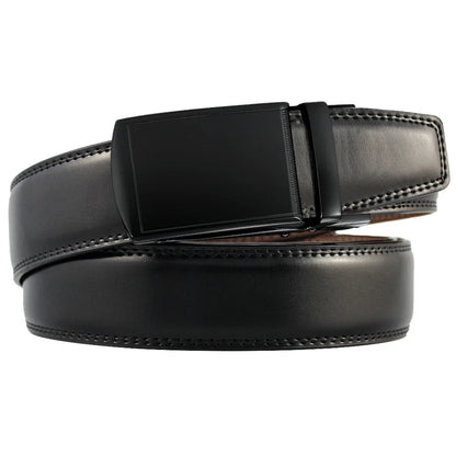 Reversible genuine leather dress belt with alloy buckle, available in black and brown finishes for versatile Kiwi business casual style