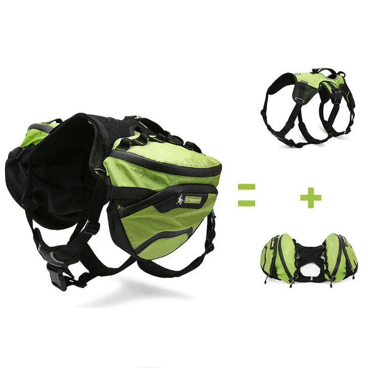 Premium waterproof outdoor backpack harness for dogs, designed for active Kiwi canine adventures