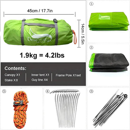 Lightweight 3-season dome tent for two people, perfect for New Zealand outdoor adventures