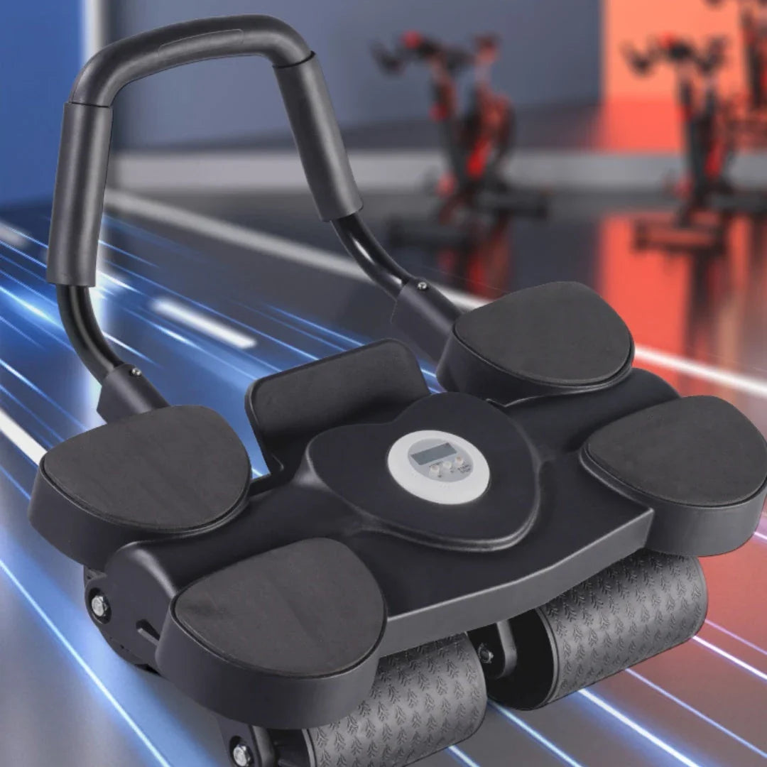 Smart Abdominal Wheel with intelligent counting, automatic rebound, and four-wheel design for targeted core workouts