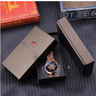 Casual Mesh Belt Automatic Mechanical Watch with Alloy Case and Adjustable Mesh Band