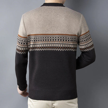 A stylish half-turtleneck sweater in a gray colour, designed for the autumn and winter seasons.