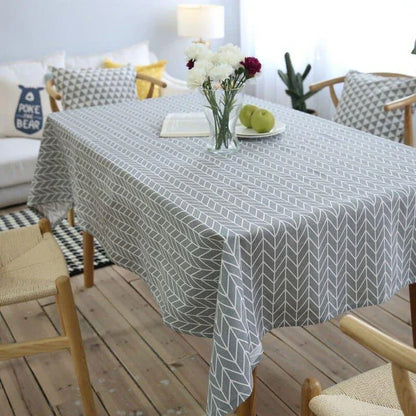 Elegant linen tablecloth with charming arrow pattern, available in a range of sizes to suit any table