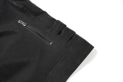 Men's PU Leather Jacket with Stand Collar in Black - Stylish and Durable Outerwear for Kiwi Blokes